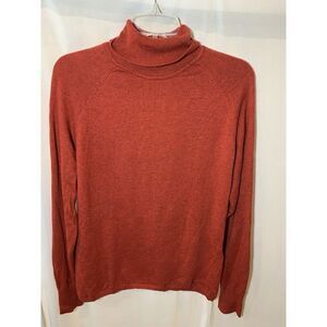 Women's Large Woolrich Orange Knit‎ Turtle Neck Pullover Sweater
